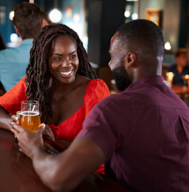 Couple Drinking At Bar